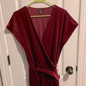 Red velvet jumpsuit